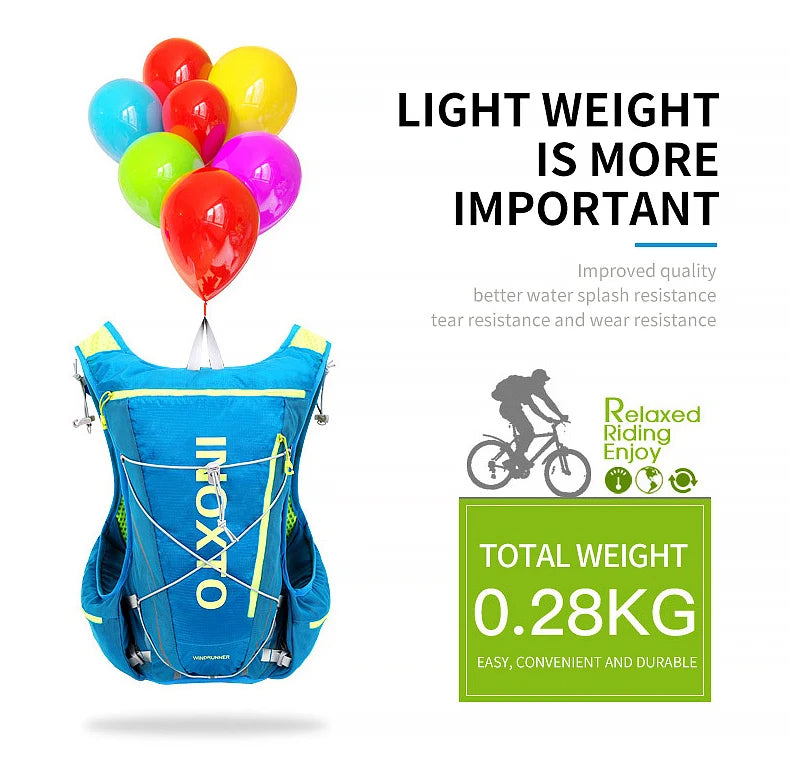 8L Hydration Vest Backpack – Running, Cycling, Hiking with 1.5L Bladder & 2x500ml Bottles